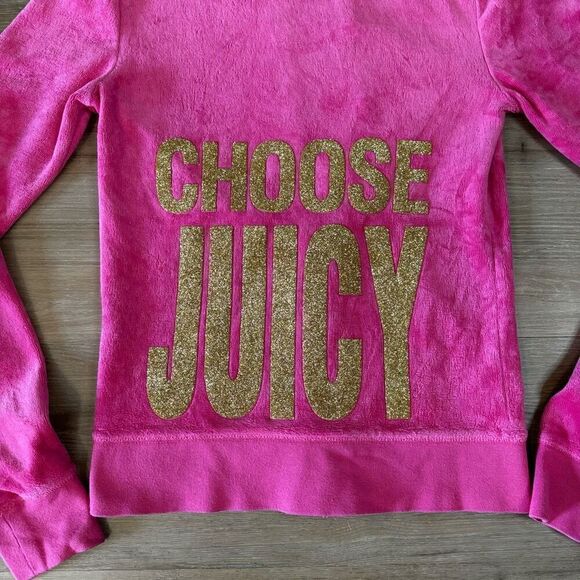 Juicy Couture Women's XS Magenta Pink Velour Jogger & Hoodie Track Suit Y2K - Picture 9 of 15